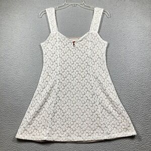 Aeropostale Dress Tank Style Tunic Womens M Ivory Lace Daisy Eyelet Sleeveless